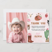 Carte de remerciement pour photo d'anniversaire de (Devant)