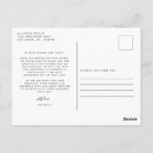 Carte de remerciement pour photo de mariage d'auto (Dos)