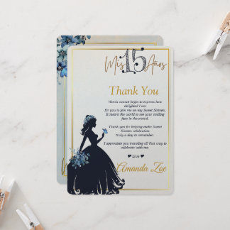 Carte de remerciement pour Quinceañera