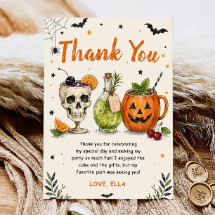 Carte de remerciement pour soirée cocktails Hallow