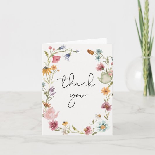 Carte de remerciement pour thé à la fleur sauvage (Devant)