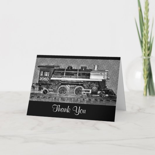 Carte de remerciement pour train miniature (Devant)