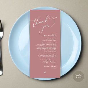 Carte de remerciement pour un cadre de table de ma