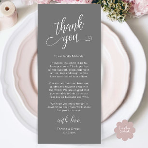 Carte de remerciement pour un dîner de mariage élé