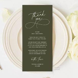 Carte de Remerciement pour un Dîner de Mariage Rom