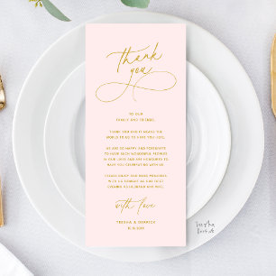 Carte de Remerciement pour un Dîner de Mariage Rom