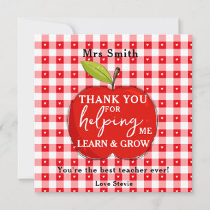 Carte de Remerciement pour un Enseignant Heureux