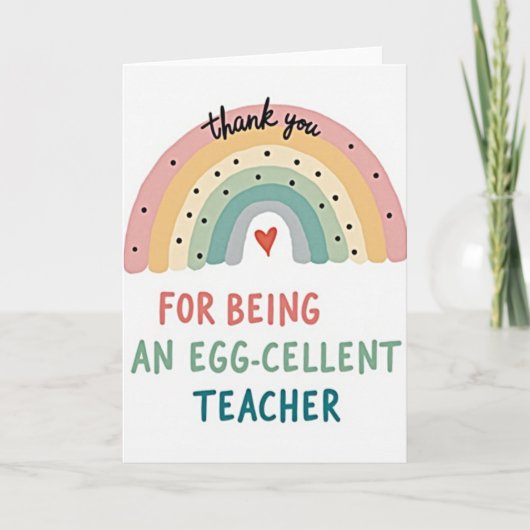 Carte de remerciement pour un excellent professeur (Devant)