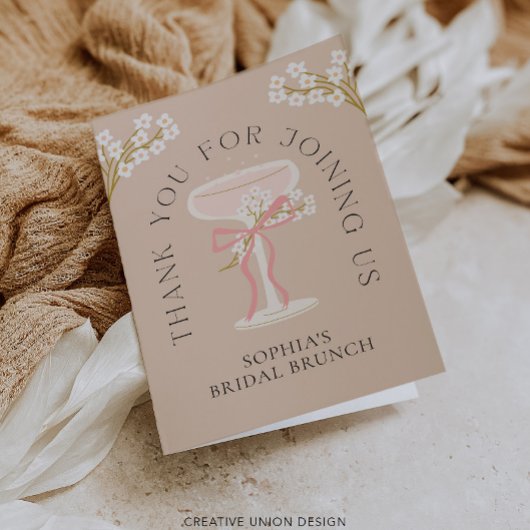 Carte de remerciement pour un mariage avec brunch 