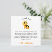 Carte de remerciement pour une baby shower Abeille (Debout devant)