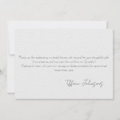 Carte de remerciement pour une baby shower avec de (Dos)