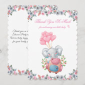 Carte de remerciement pour une Baby Shower avec un (Devant / Derrière)