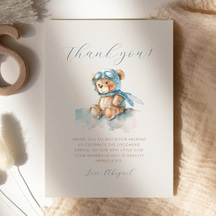 Carte de remerciement pour une baby shower avec un