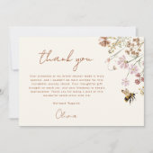 Carte de Remerciement pour une Baby Shower de Fleu (Devant)