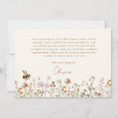 Carte de Remerciement pour une Baby Shower de Fleu (Dos)