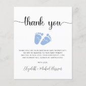 Carte de remerciement pour une baby shower garçon  (Devant)