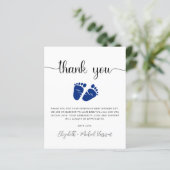 Carte de remerciement pour une baby shower garçon (Debout devant)