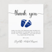 Carte de remerciement pour une baby shower garçon (Devant)