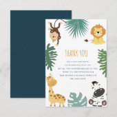 Carte de remerciement pour une baby shower sauvage (Devant / Derrière)