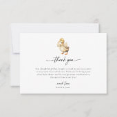 Carte de remerciement pour une baby shower sur le  (Devant)