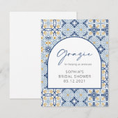 Carte de remerciement pour une douche de mariée mé (Devant / Derrière)