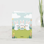 Carte de remerciement pour une fête à thé aux lapi (Dos)