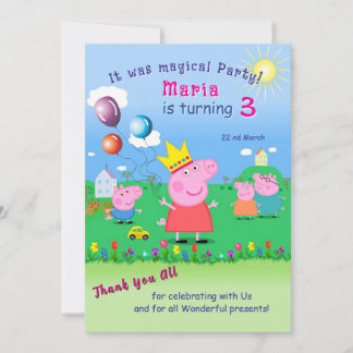 Carte de remerciement pour une fête d'anniversaire