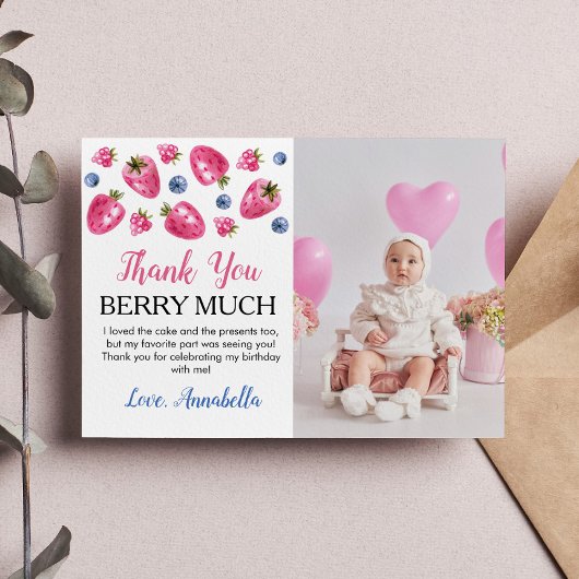 Carte de remerciement pour une fête d'anniversaire