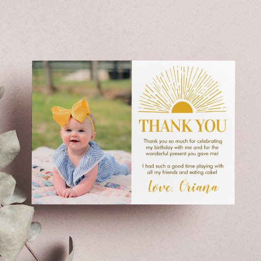 Carte de remerciement pour une fête d'anniversaire