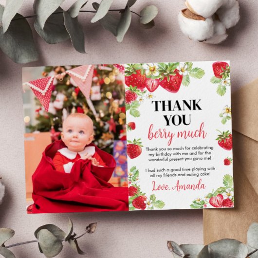 Carte de remerciement pour une fête d'anniversaire