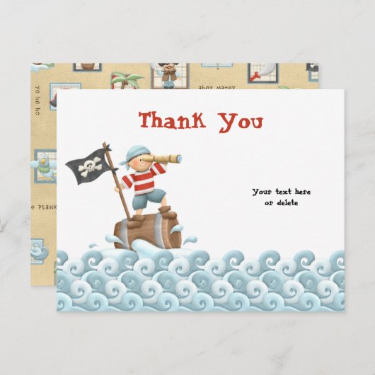 Carte de remerciement pour une fête d'anniversaire (Devant / Derrière)