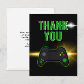 Carte de remerciement pour une fête de jeux vidéo (Devant / Derrière)