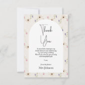 Carte de remerciement pour une fête de mariage cha (Dos)