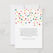 Carte de remerciement pour une fête de mariage col (Dos)