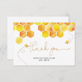 Carte de remerciement pour une fête de mariage en  (Devant / Derrière)