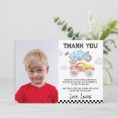 Carte de remerciement pour une photo d'anniversair (Debout devant)