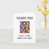 Carte de remerciement pour votre commande (Fleur jaune)