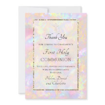 carte de remerciement Première Communion avec fond