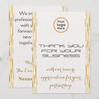 Carte de remerciement professionnelle Art Déco mod