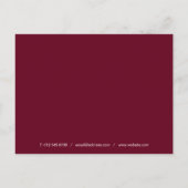 Carte de remerciement professionnelle Burgundy Gol (Dos)