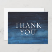 Carte de remerciement professionnelle simple bleu (Devant / Derrière)