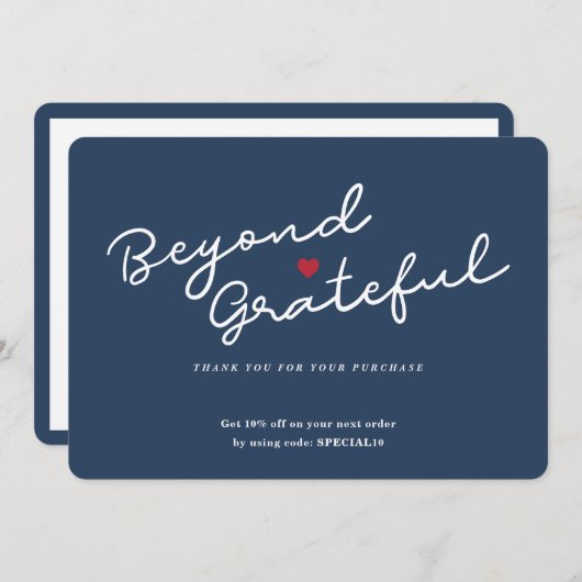 Carte de remerciement professionnelle Simple Moder (Devant / Derrière)