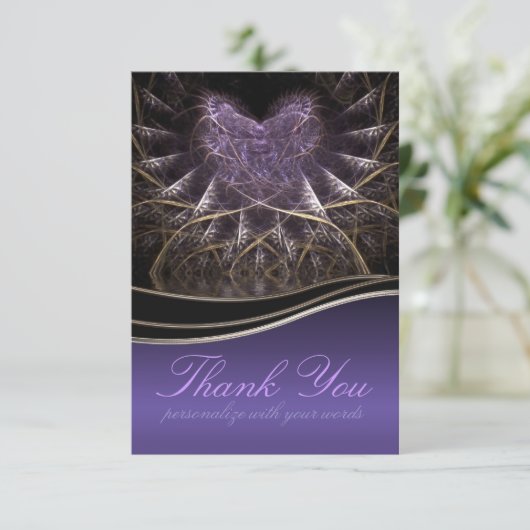 Carte de remerciement Purple Goth Heart (Debout devant)