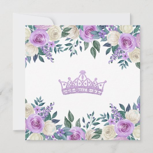Carte de remerciement Quinceanera à fleurs violett (Dos)