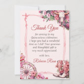 Carte de remerciement Quinceanera occidentale rust (Devant)