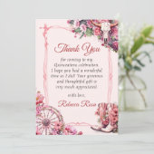 Carte de remerciement Quinceanera occidentale rust (Debout devant)