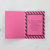 Carte de remerciement rayée rose et noir (Intérieur)