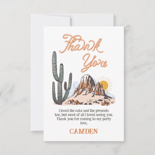 Carte de remerciement Rodéo Western How The West W (Devant)