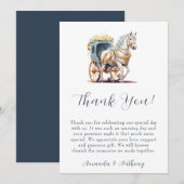 Carte de remerciement romantique avec calèche tiré (Devant / Derrière)