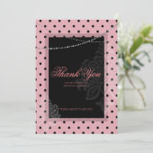 Carte de remerciement rose à points pour le petit  (Debout devant)